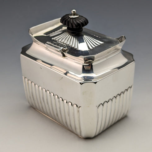 1889 British Antique Sterling Silver Tea Caddy 196g Henry Stratford
